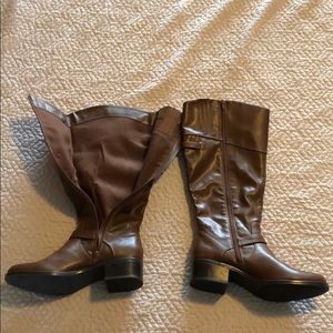 Ladies zip up boots.